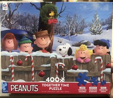 Peanuts Christmas Puzzle Together Time 400 PC Winter Holiday Activity Complete