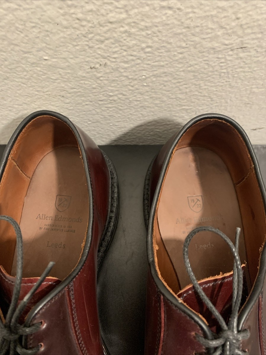 ALLEN EDMONDS LEEDS Burgundy SHELL CORDOVAN Plain DERBY