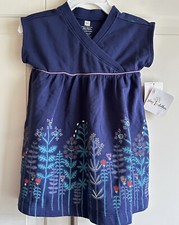 Tea Collection Baby Girl 6-12 Month Blue Short Sleeve Play Dress New