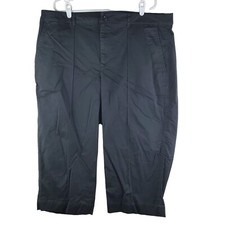 Lauren Ralph Lauren Cropped Pants Womens 18W Black Regular Fit Medium Wash