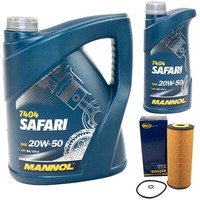 MotoröL Set Mannol 20W-50 Safari 6 Liter + ÖLfilter FüR Seat Leon 2.8 1M1 204PS