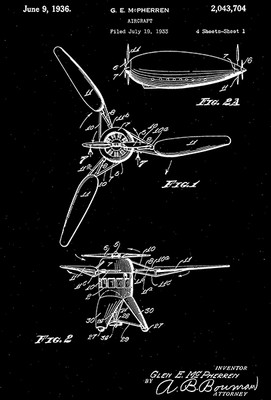 1936 - Aircraft - G. E. McPherren Patent Art Poster