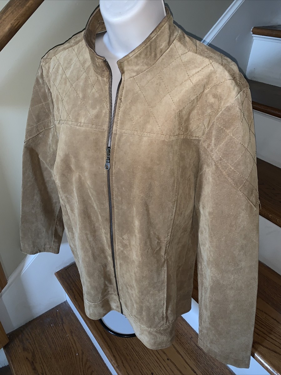 CJ BANKS Christopher & Banks 100% Pig Leather Lined Zip Jacket