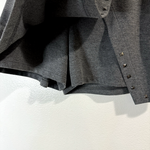 Zara Skirt Skort Girls Size 10 Pull On Grey Studded Grommets Punk Stretch - Picture 3 of 7