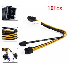 10x PCI-E PCI Express 6Pin Female to 8Pin 6 2 Male Adapter GPU Video Card Cable