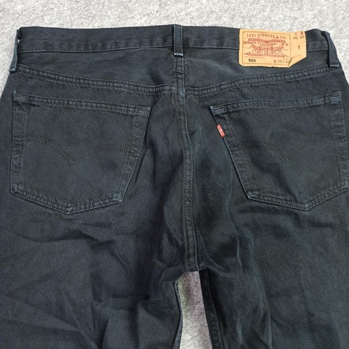 Vintage Levis 501 Herren Jeans W35 L31 (Etikett: W38 L32) Schwarz Straight Made in UK - Bild 5 von 12
