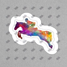 Colorful Horse Rider Vinyl Sticker Equestrian D cor Horseback Riding 429572