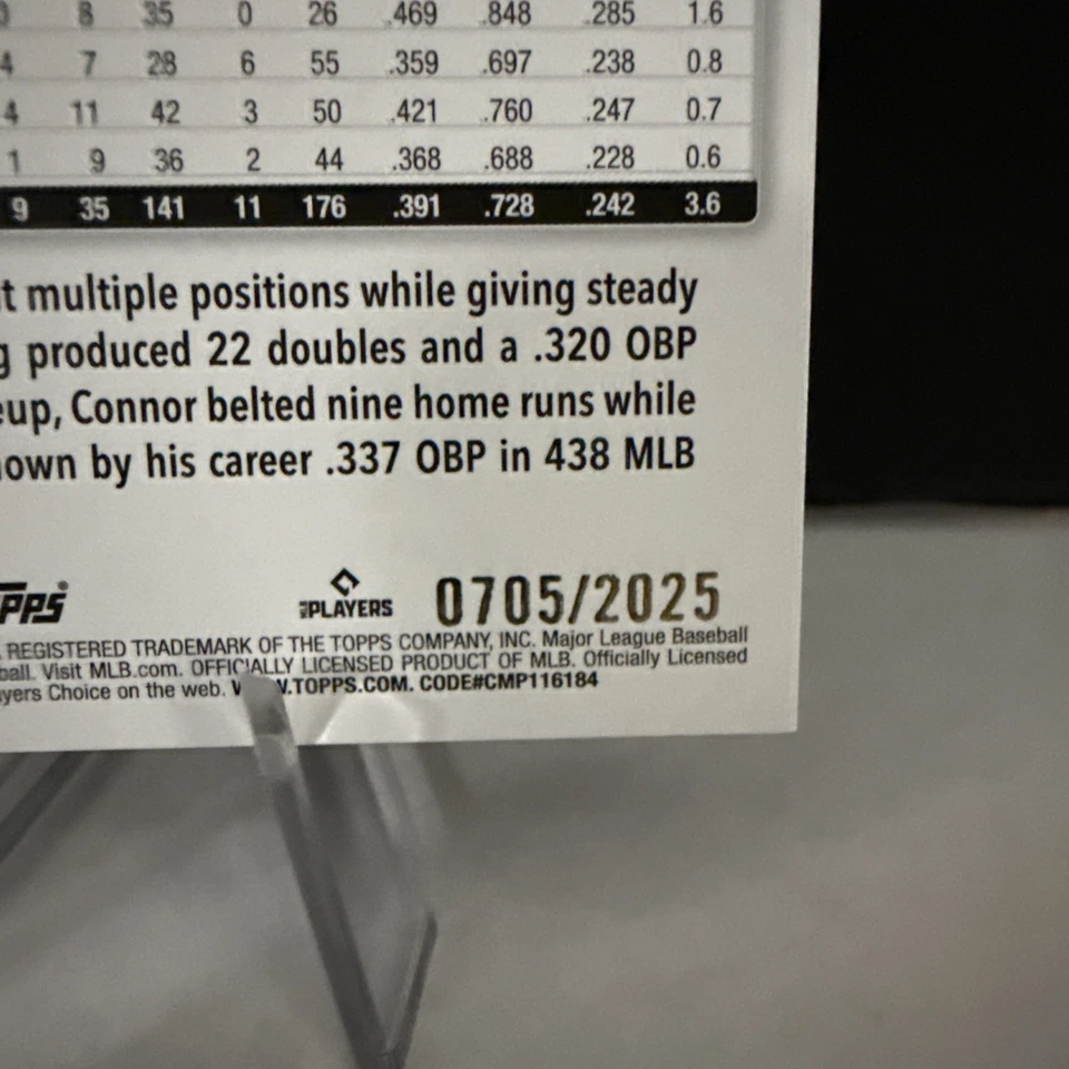 Connor Joe 2025 Topps Update Series Gold /2025 #US58 - Image 3 of 3