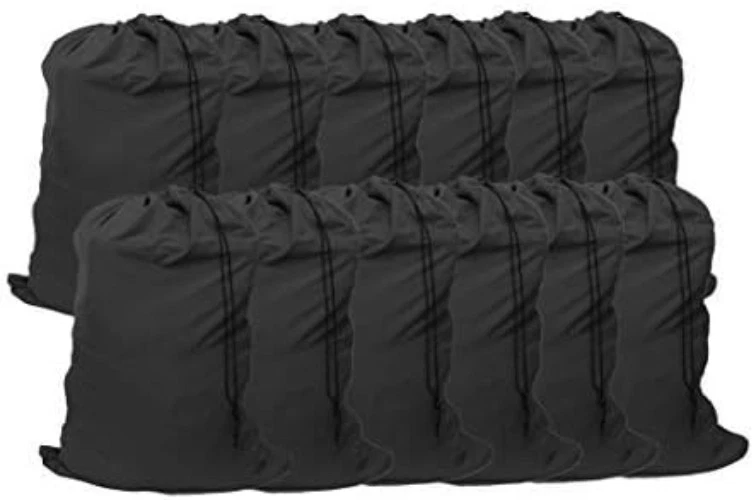 Pack of 12 XL Laundry Bags, Drawstring Closure, 30"x40" - Image 3 of 4