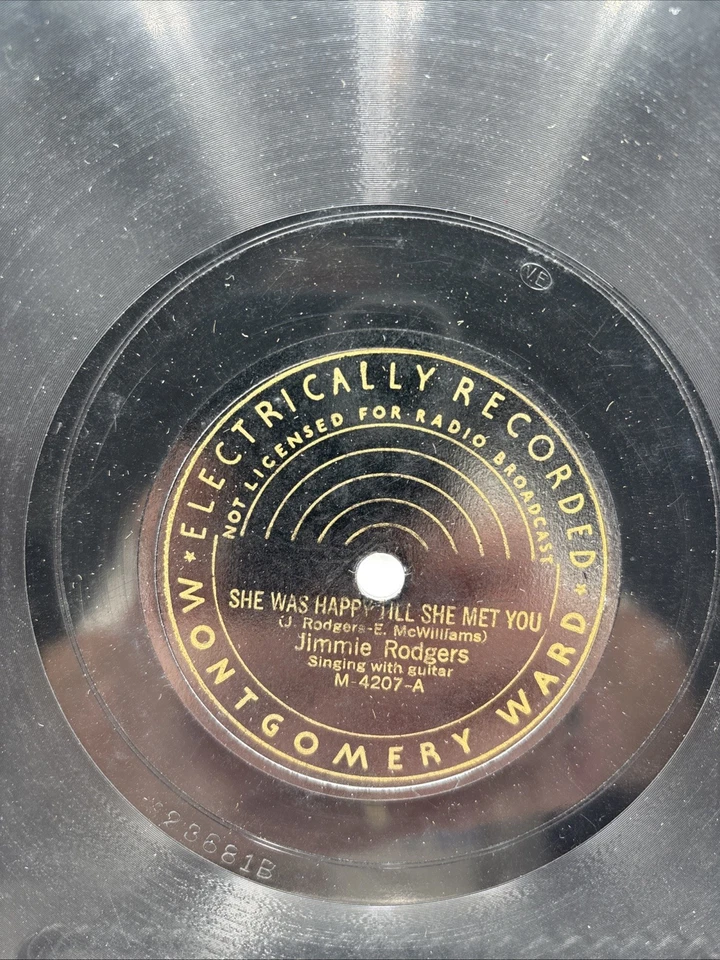 Jimmie Rodgers-Montgomery Ward 78 RPM M-4207 She Was Happy Till She Met You VG+ - Image 2 of 4