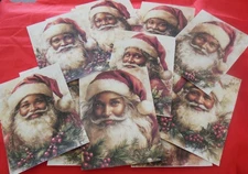Set of 16  LARGE Black Santa-African American Christmas Kwanzaa Santa Set # 2