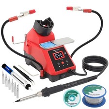 60W Digital Display Soldering Iron Station Kit w 2 Helping Hands, 6 Extra Iro...