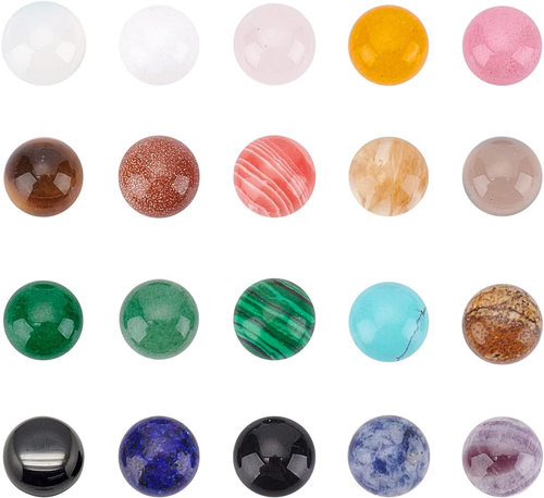 Multi ColorNatural Cabochon Edelstein Halbrunde Kuppel Flatback Quarzstein Für H