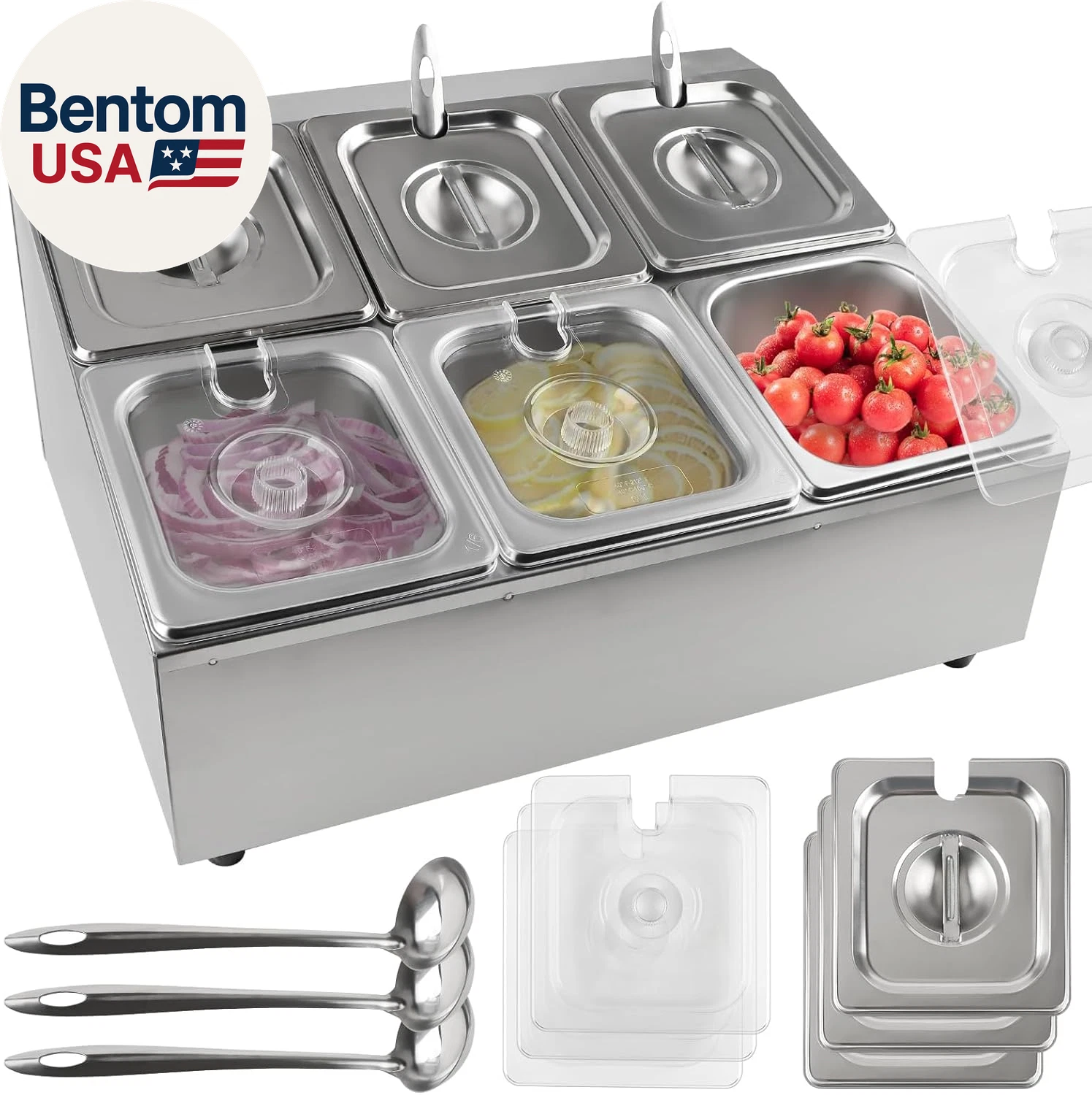 6 Pans Spice Rack Shelf 2 Row Stainless Steel Spice Organizer Stand with Lids Sp
Opens in a new wind