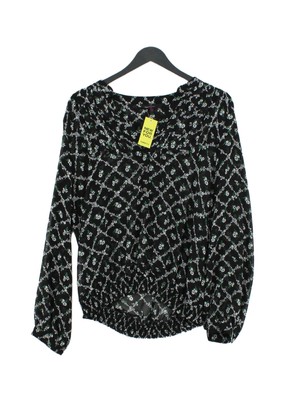 J Jasper Conran Damen Bluse UK 12 Schwarz 100% Polyester Basic