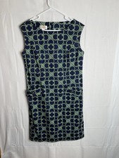 Talbots Women’s Size 8 Sleeveless Sheath Dress Knee Length Blue Green 5630