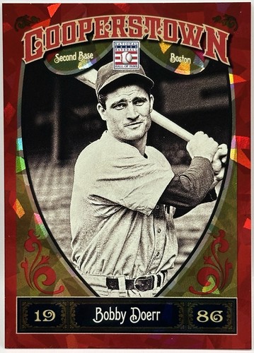 2013 Panini Cooperstown Collection - Bobby Doerr #43 Red Crystal Shard ...