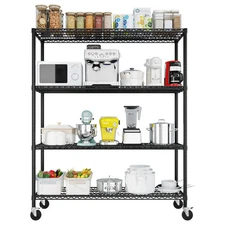 4/5 Tier Heavy Duty Large Wire Shelving Unit NSF Metal Shelf Rack Shelving Black