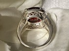 925 Sterling Silver Cocktail Ring Cushion-Cut Red Stone Prong Set Size 8.5 — photo 8