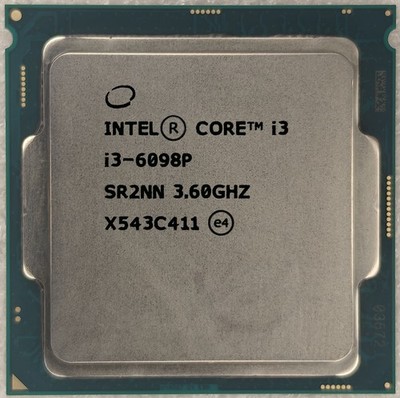 Intel Core i3-6098P SR2NN Dual Core Processor 3.6 GHz, Socket LGA1151, 54W CPU