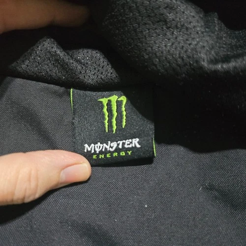Monster Energy Windbreaker Jacket Mens 3XL Black Grey Hooded Mesh Lined Full Zip image 5