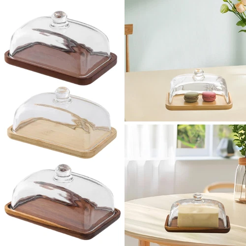 Cake Stand with Glass Dome Butter Dish Cake Tray for Wedding Kitchen