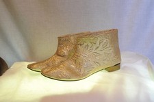 Vtg 60s Gold Lam Go-Go Booties Sz 7.5