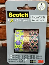 Scotch Expressions Washi Tape 3 Rolls/Pack – Decorative Craft Masking Tape