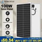 100W Watt 12V Monocrystalline Solar Panel For RV Camping Home Off Grid Golf Boat