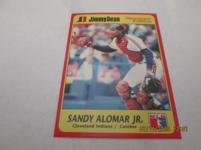 SANDY ALOMAR JR. INDIANS 1991 JIMMY DEAN SIGNATURE EDITION CARD #8 FREE SHIPPING