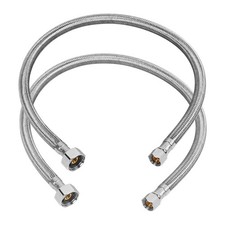 24" Faucet Supply Line 3/8 Comp x 1/2 FIP Braided Stainless Steel Hose 2 Pack