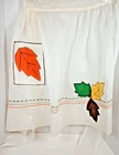 Sheer Autumn Half Apron with Colored Leaves Handcrafted Crisp and clean