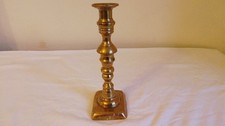 A Large Antique Mantel or Sideboard Solid Brass Candlestick c 1900.  24 cm High