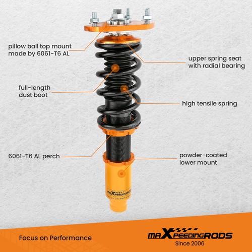 Coilover Spring & Shock Assembly for Honda Prelude BB1-BB9 1992-2001 Absorber - Picture 9 of 12