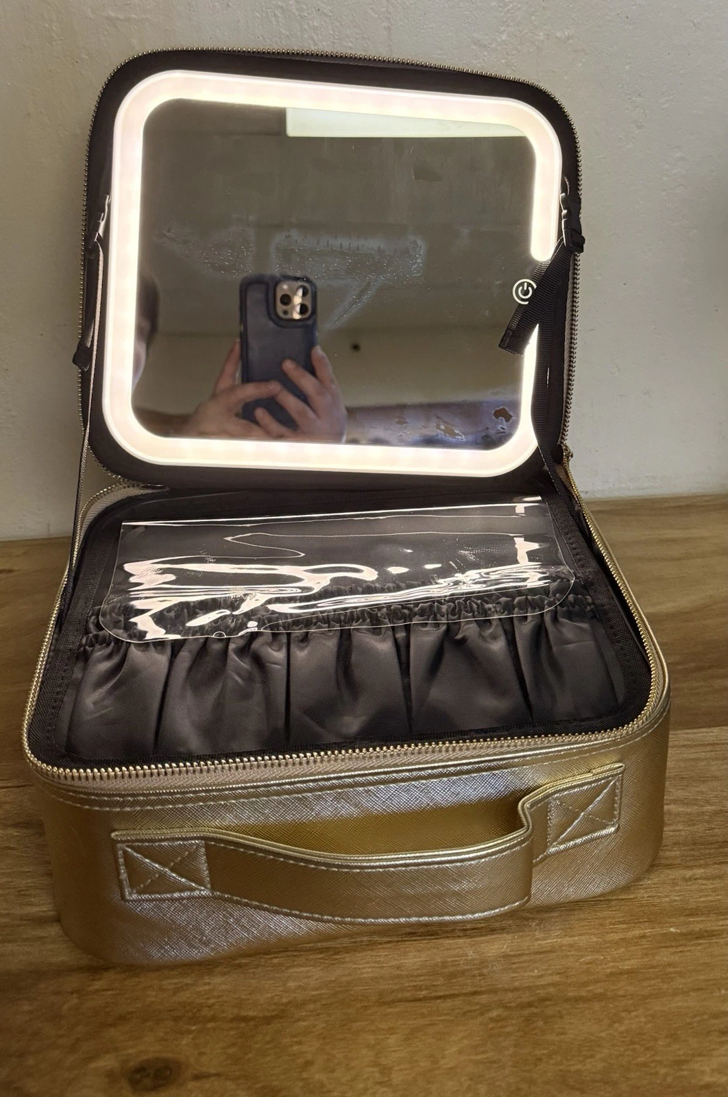 MOMIRA Makeup Train Case with Light & Mirror Large Cosmetic Organizer *
