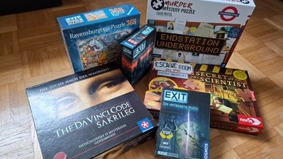 EXIT / Escape Room / Murder Mystery Krimi Puzzle SPIELE PAKET Sammlung -6 Spiele