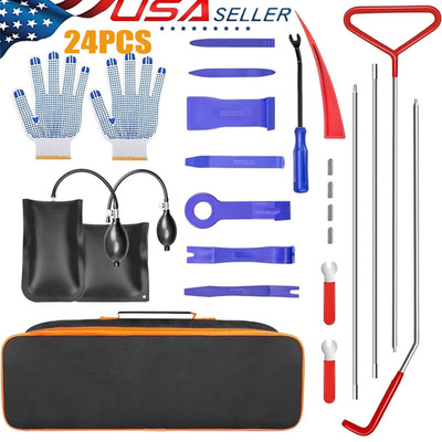 24PCS Professional Car Door Window Emergency Open Unlock Lock Out Auto Tool Kit