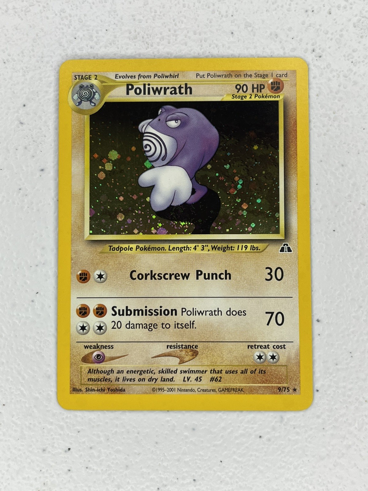 Poliwrath Holo Pokemon 2001 Neo Discovery WOTC 9/75 LP