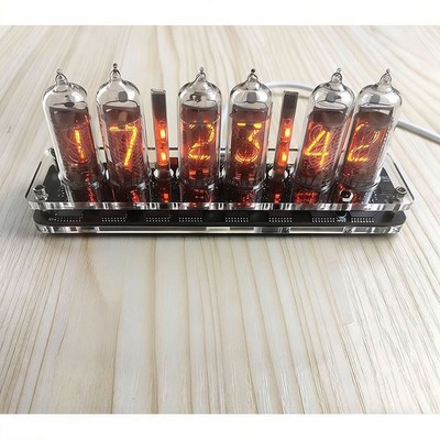 6-Bit IN-14 Nixie Tube Clock Base w/ 6PCS IN-14 Glow Tubes Fluorescent Tube my23