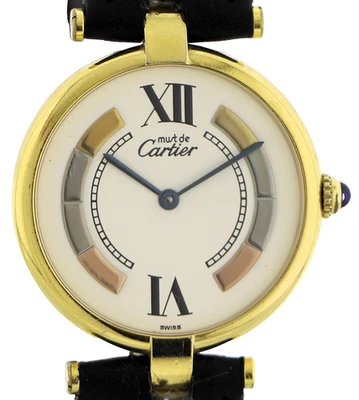 Cartier Damenuhr must de Cartier Trinity 925 Silber vergoldet Ref. 590003  Ø30mm - Bild 1 von 4
