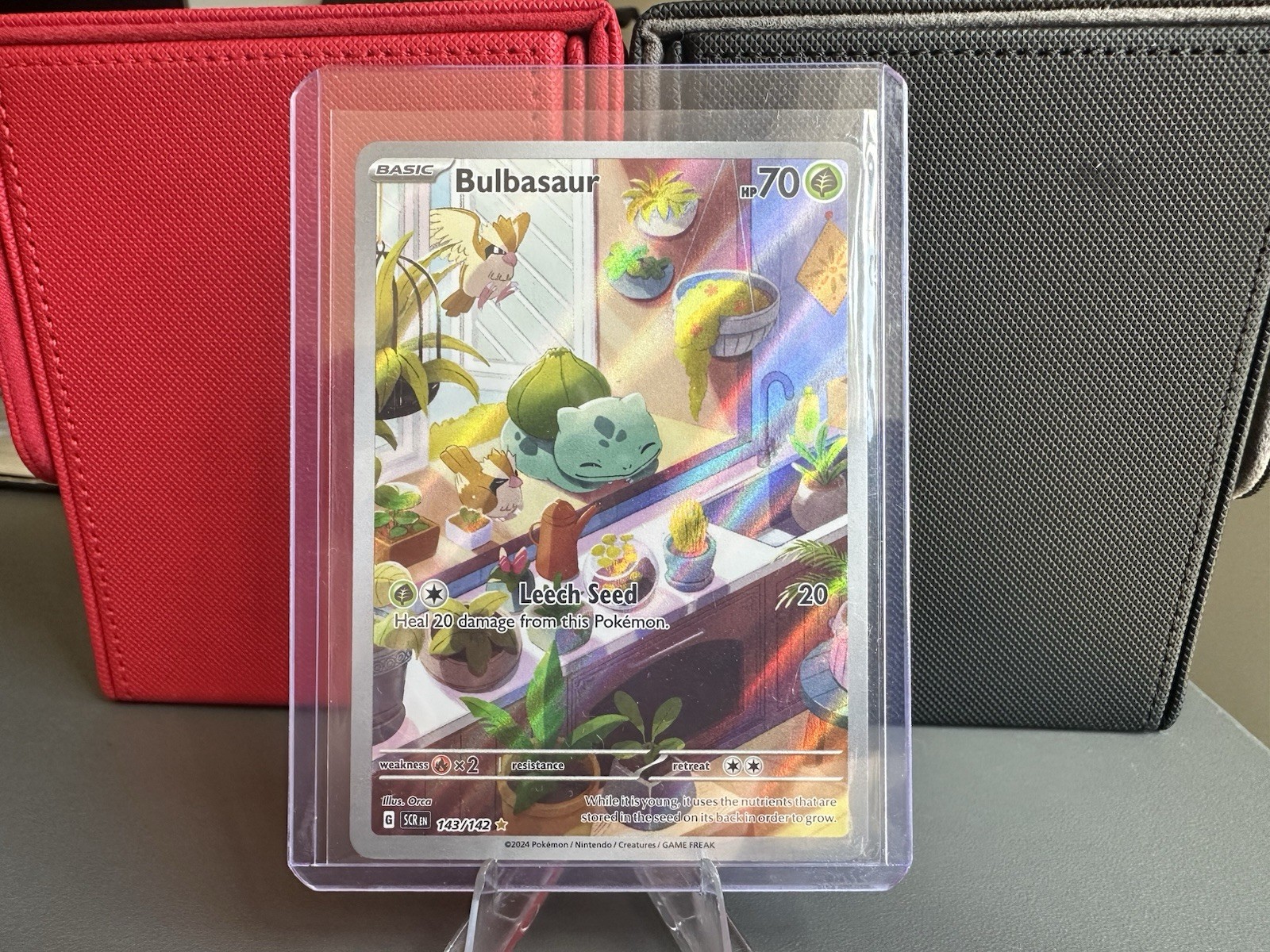 Pokemon Card Bulbasaur 143/142 Stellar Crown IR Full Art Holo Card NM/M