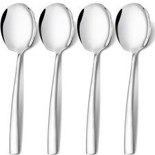 Extra Large Serving Spoons Set 11.7-Inch Silver Serving Utensil Stainless Steel