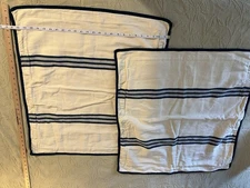 Chaps By Ralph Lauren Navy Striped Pillow Euro Shams 26”x28” Cotton