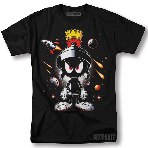 Marvin The Martian Shirt Bugs Looney Classic Cartoon Vntg Graphic Design T-Shirt