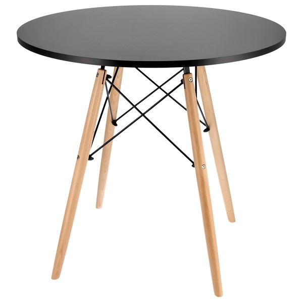 Runder Skandinavischer Tisch 80 Cm Schwarz Jumi-image