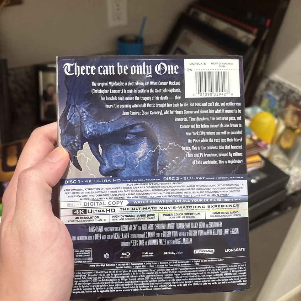 Highlander 4K Ultra HD Bluray/Bluray Steelbook w/ Slipcover OOP first pressing - Image 2 of 3