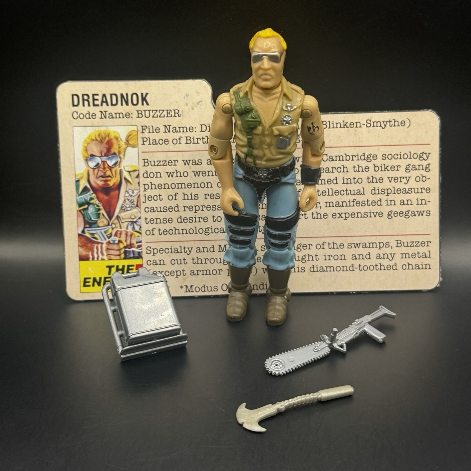 GI Joe 1985 Buzzer 100% Complete Vintage ARAH Action Figure With File Card