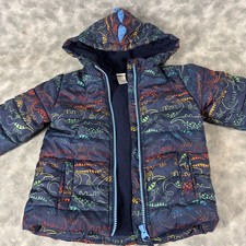 Little Me Toddler Boys Dinosaur Puffer Jacket Spiked Hood Fleece Lined 2T