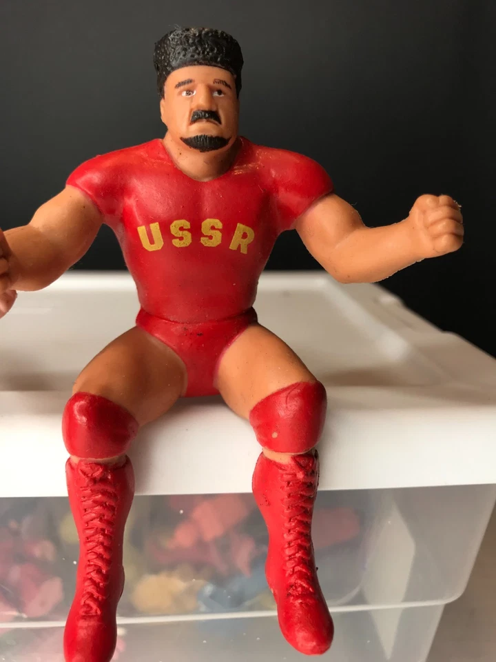 Rowdy Roddy Piper 1985, Hillbilly Jim Nikolai Volkoff WWF LJN lote de luchador pulgar Foto 4 de 4