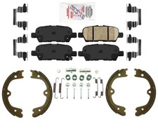 AmeriPro Ceramic Disc Brake Pads Parking Shoes Hardware For Infiniti M35h 12-13